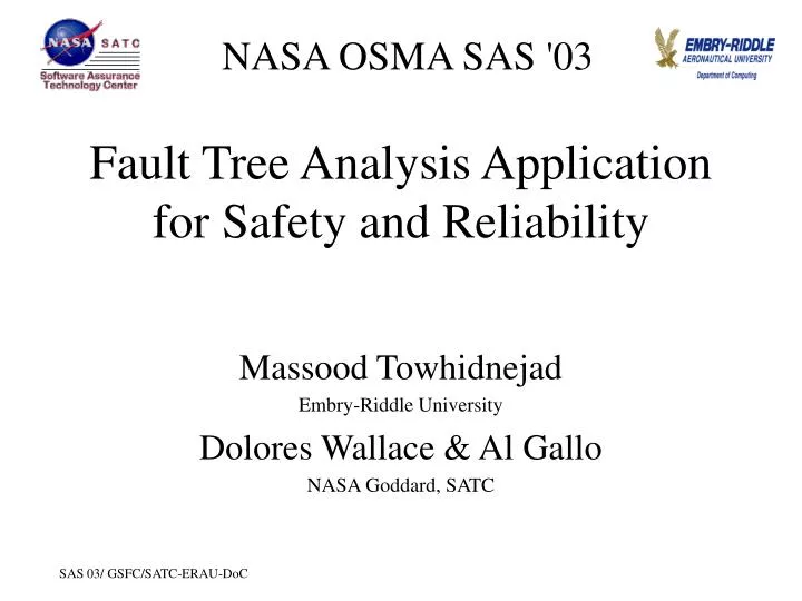 fault tree analysis application for safety and reliability