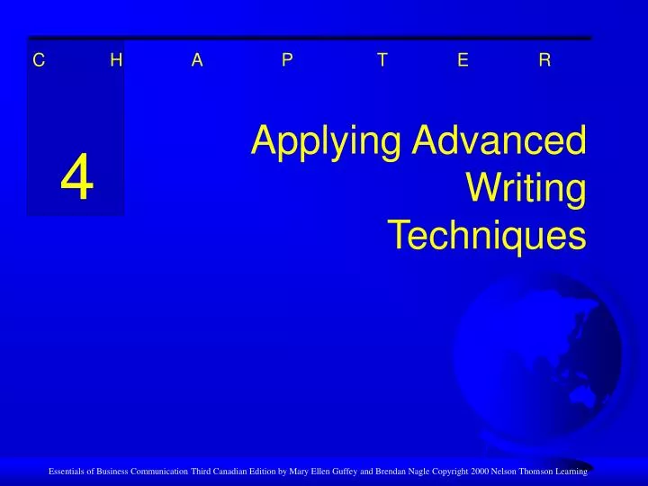 applying advanced writing techniques