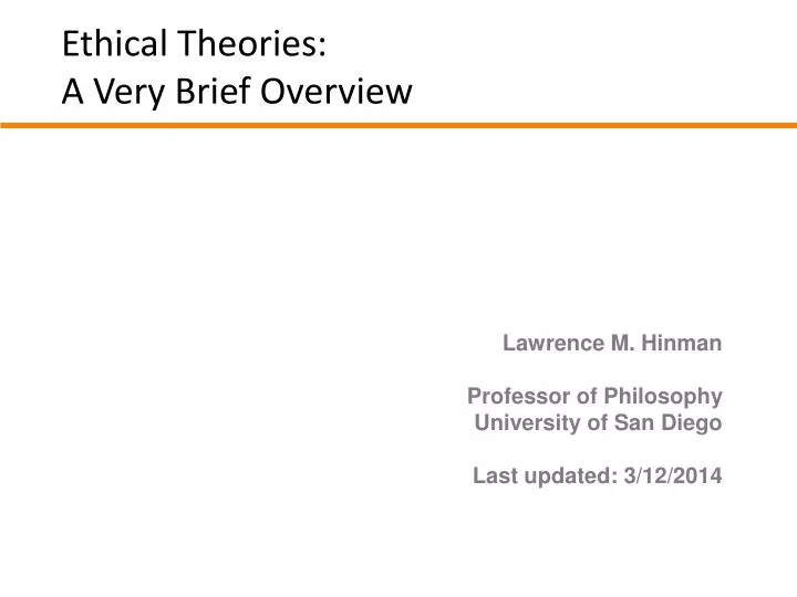 ethical theories a very brief overview