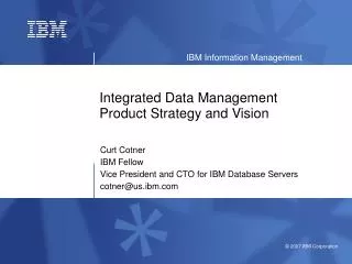 Integrated Data Management Product Strategy and Vision