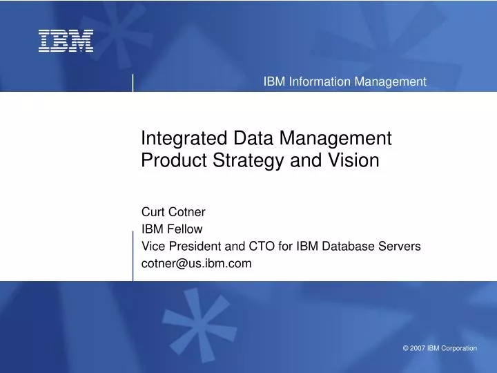 integrated data management product strategy and vision