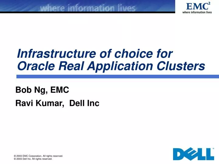 infrastructure of choice for oracle real application clusters
