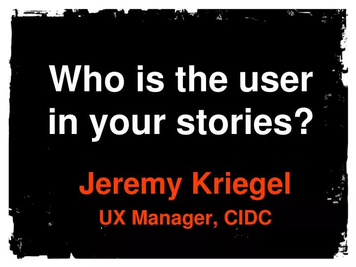 who is the user in your stories
