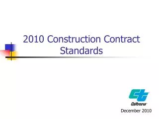 2010 Construction Contract Standards