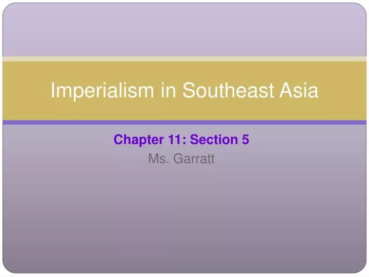 imperialism in southeast asia