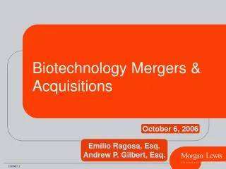 Biotechnology Mergers &amp; Acquisitions