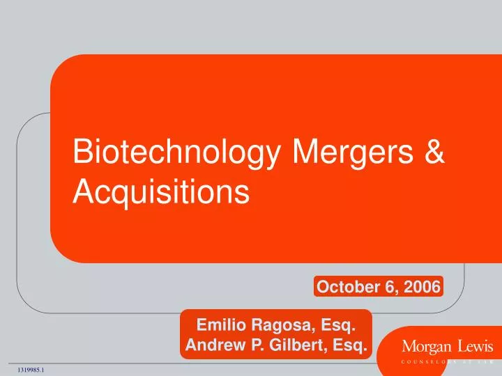 biotechnology mergers acquisitions