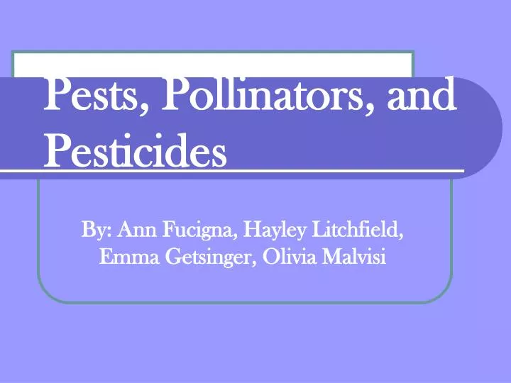 pests pollinators and pesticides
