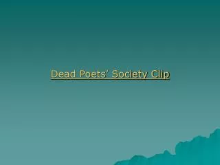 Dead Poets’ Society Clip