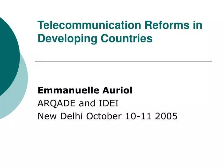 telecommunication reforms in developing countries
