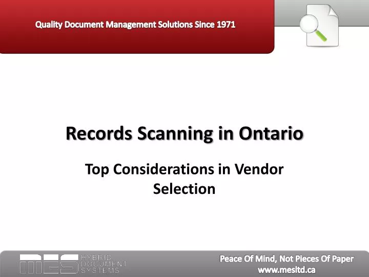 records scanning in ontario