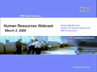 Human Resources Webcast March 2, 2006