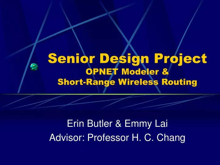 senior design project opnet modeler short range wireless routing