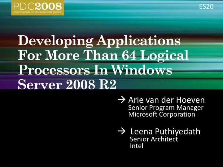 developing applications for more than 64 logical processors in windows server 2008 r2
