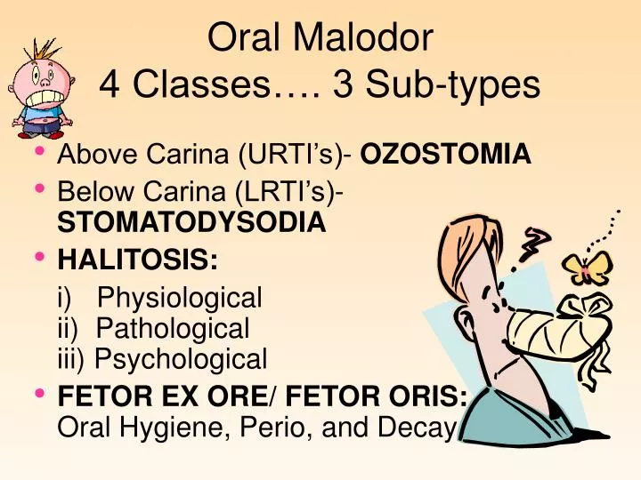 oral malodor 4 classes 3 sub types