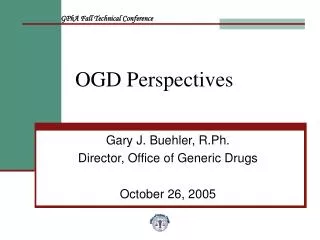 OGD Perspectives