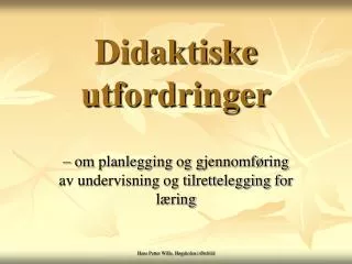 didaktiske utfordringer