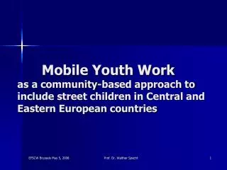 Mobile Youth Work as a community-based approach to include street children in Central and Eastern European countries