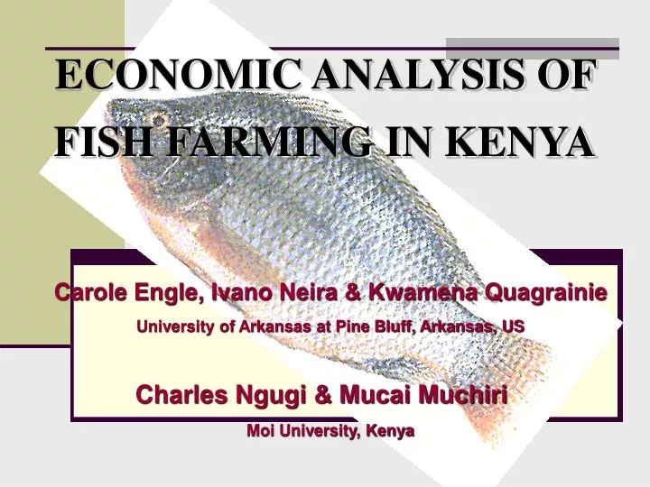 economic analysis of fish farming in kenya