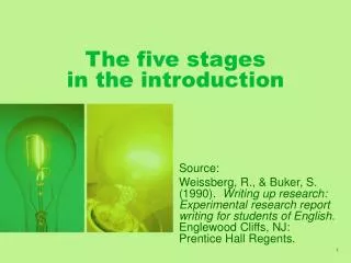 The five stages in the introduction