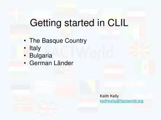 Getting started in CLIL