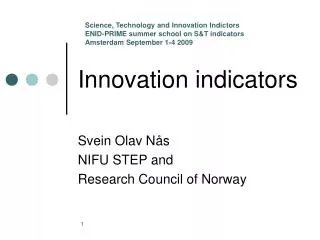 Innovation indicators