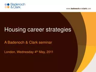 Housing career strategies