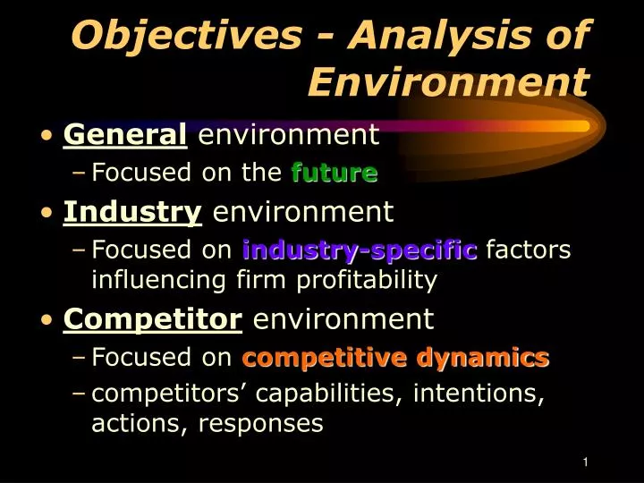 objectives analysis of environment