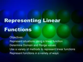 Representing Linear Functions