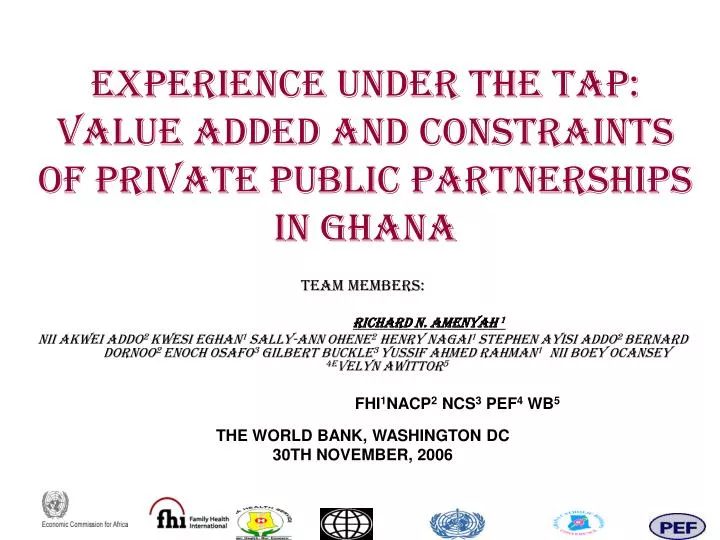 experience under the tap value added and constraints of private public partnerships in ghana