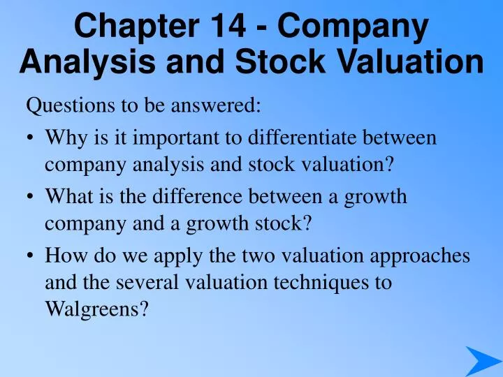 chapter 14 company analysis and stock valuation