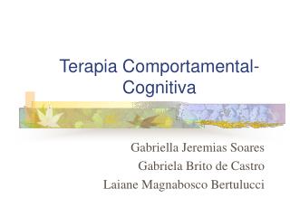Terapia Comportamental-Cognitiva