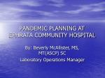 PANDEMIC PLANNING AT EPHRATA COMMUNITY HOSPITAL