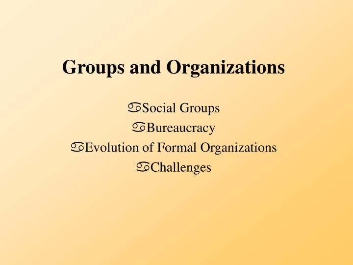 groups and organizations