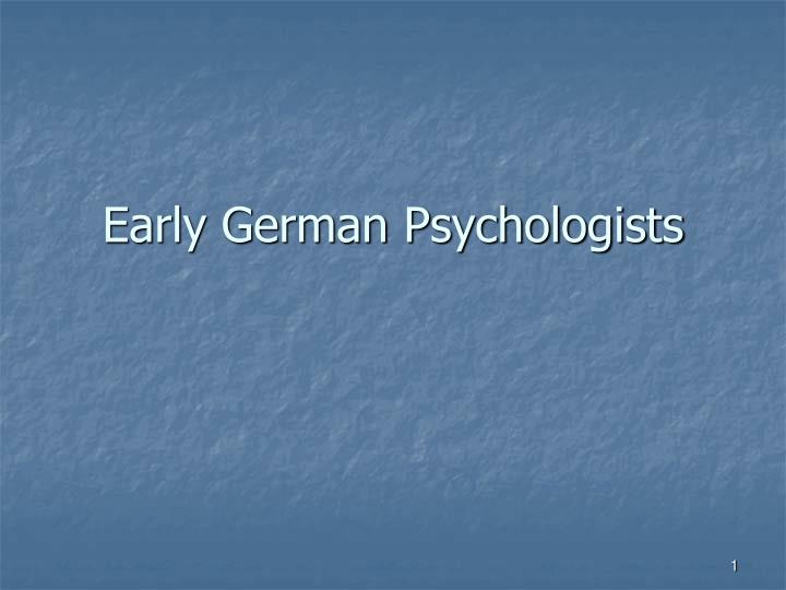 early german psychologists