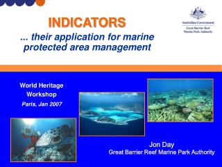 INDICATORS ... their application for marine protected area management