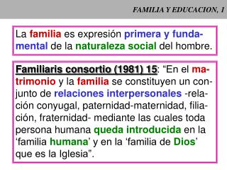 FAMILIA Y EDUCACION, 1
