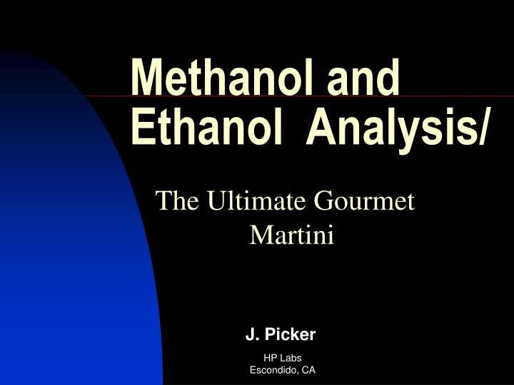methanol and ethanol analysis