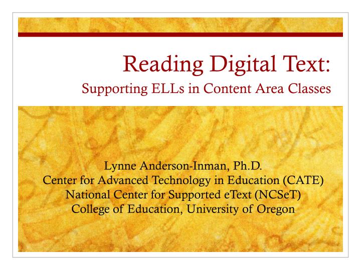 reading digital text