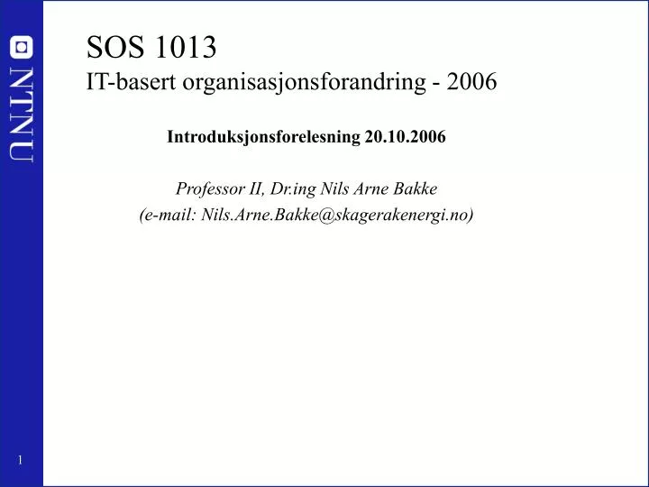 sos 1013 it basert organisasjonsforandring 2006