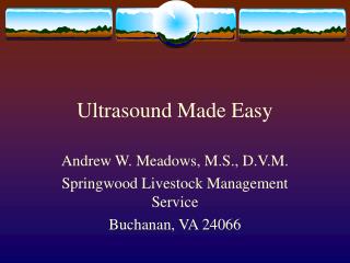 Ultrasound Made Easy