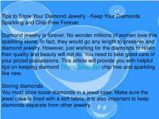 Tips to Store Your Diamond Jewelry - Keep Your Diamonds Spar