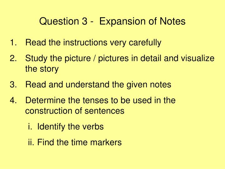 question 3 expansion of notes