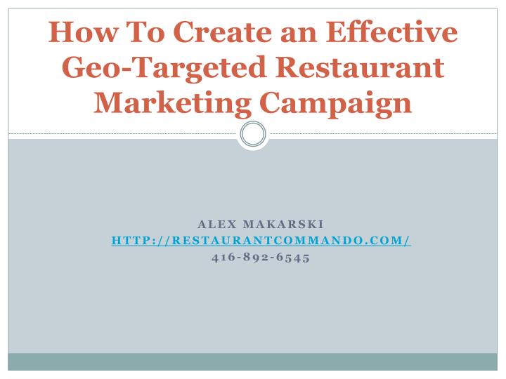 how to create an effective geo targeted restaurant marketing campaign
