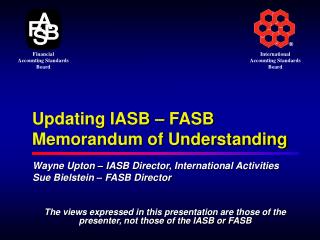 Updating IASB – FASB Memorandum of Understanding