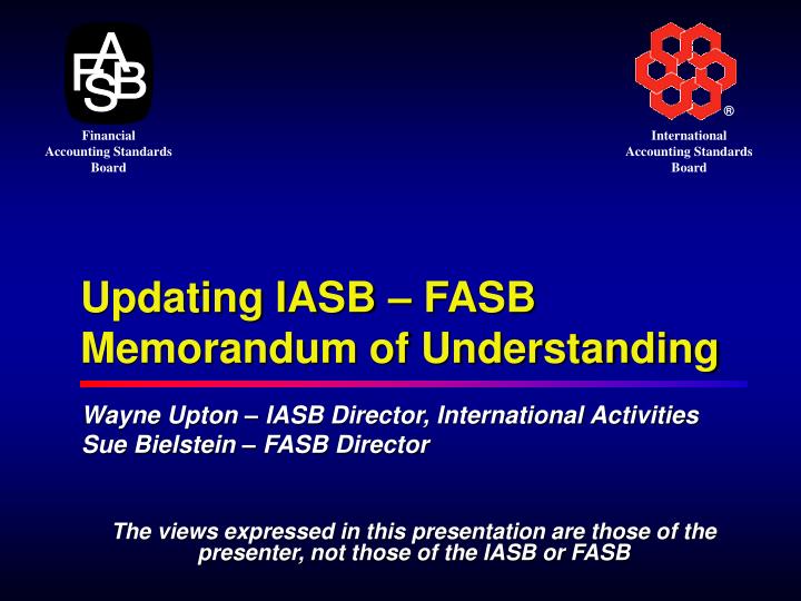 updating iasb fasb memorandum of understanding