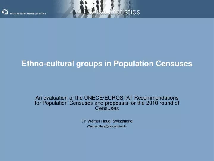 ethno cultural groups in population censuses