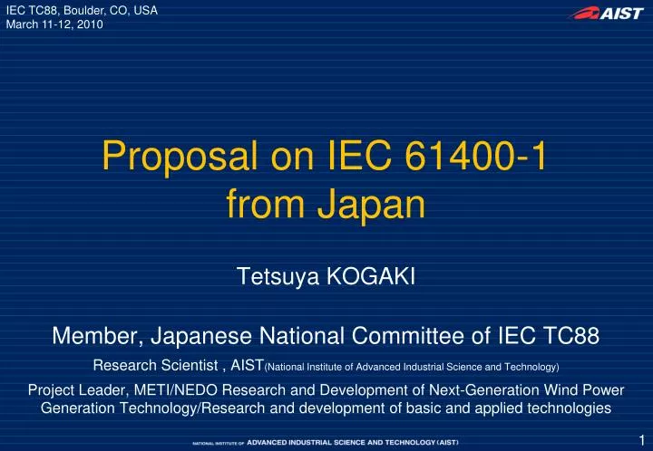 proposal on iec 61400 1 from japan