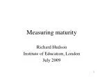Measuring maturity - slide 1