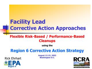 Facility Lead Corrective Action Approaches